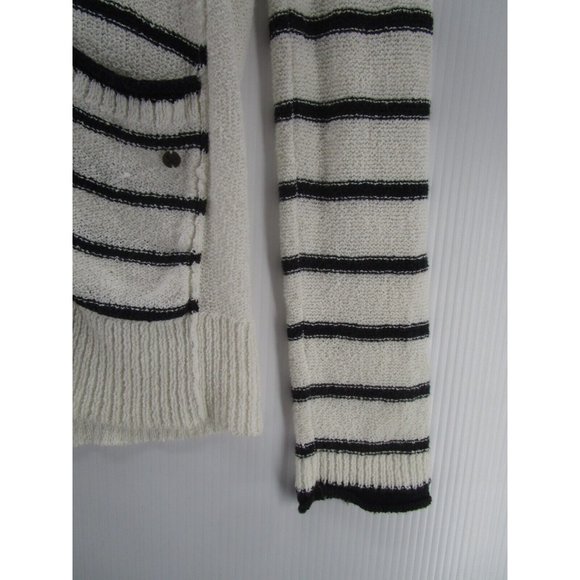 Eddie Bauer Sweater Petites Small Cardigan Striped Pockets Snap Up - Picture 3 of 10